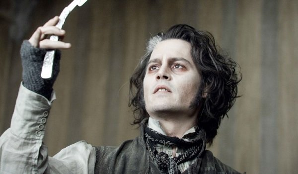 Sweeney Todd The Demon Barber of Fleet Street Johnny Depp razor to the sky