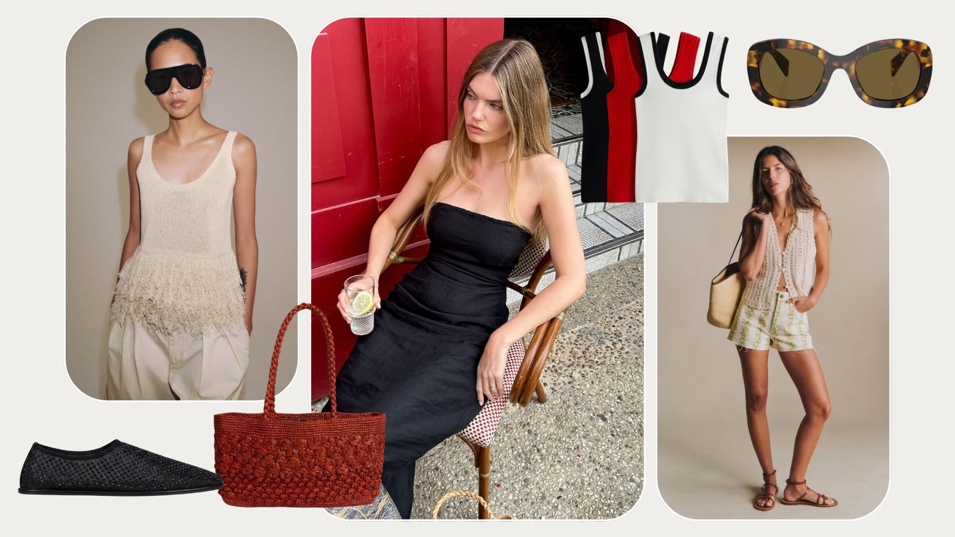 Looks and products from Zara, Dear Frances, Rouje, Next, Sezane, Selfridges