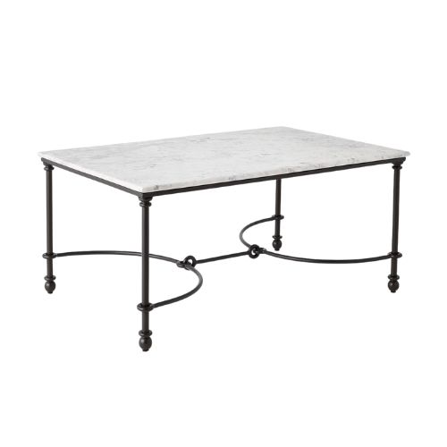 Threshold designed w/Studio McGee, Metal and Marble Coffee Table White Carrara Marble/dark Bronze