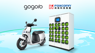 Logos of Foxconn and Gogoro