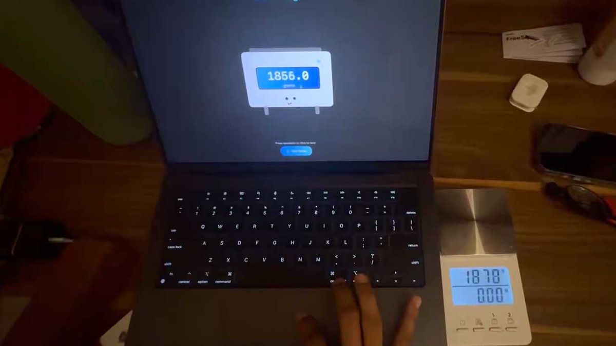 MacBook Pro trackpad can double as a weighing scale, and the source code is free — creator hacks trackpad to weigh items, claims Force Touch system 'pretty accurate',