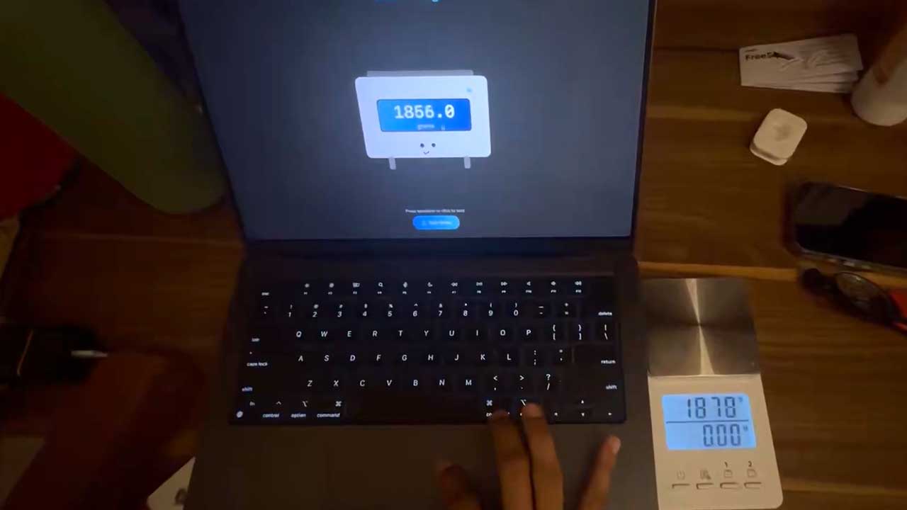 TrackWeight app in action