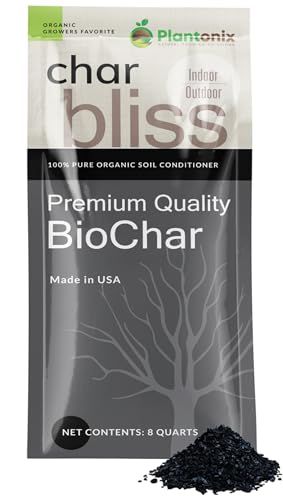 Char Bliss - Premium Biochar Organic Fertilizer Supplement - All Natural Soil Enhancer for Stimulating Plant Growth! Great for Potting and Gardening! (8 Quarts)