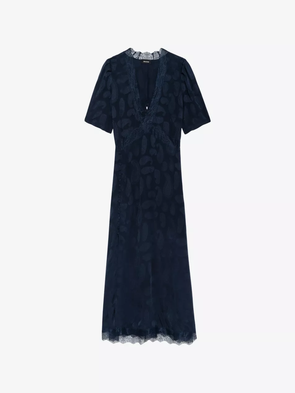Redox Jacquard Silk Midi Dress - Xs