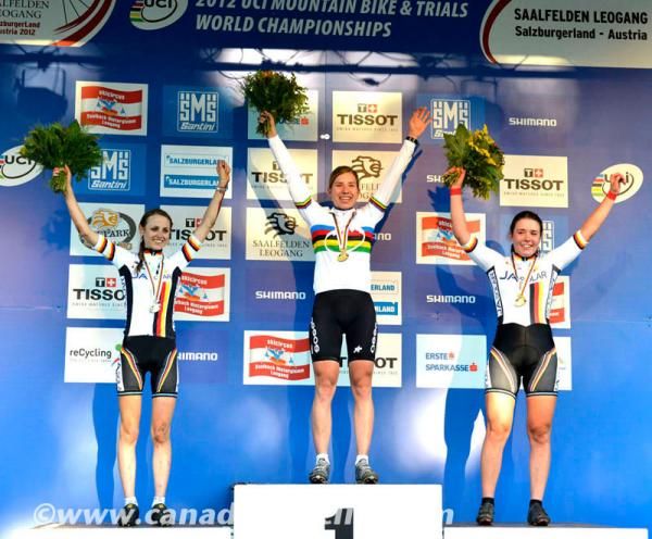 Junior women's cross country podium at the World Championships: