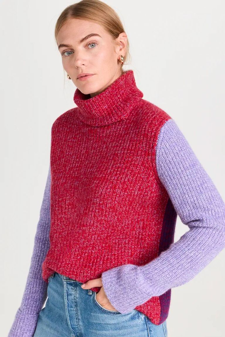 Varina Jumper | Autumn Color Block Turtleneck Jumper