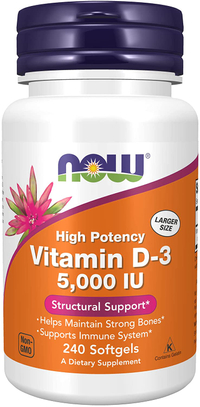 NOW Supplements, Vitamin D-3 5,000 IU | Was $22.99, Now $10.99 at Amazon