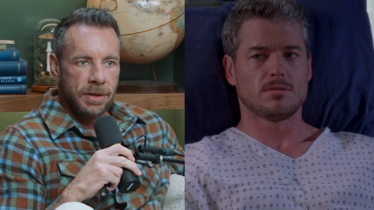 Shepard on Armchair Expert and Dane in Grey's Anatomy side by side. 