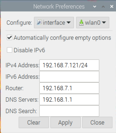 Configuring your Pi to use a static IP