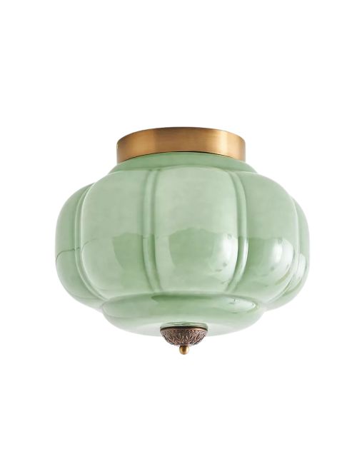 The Eloise Scallop Milk Glass Flush Mount Ceiling Light