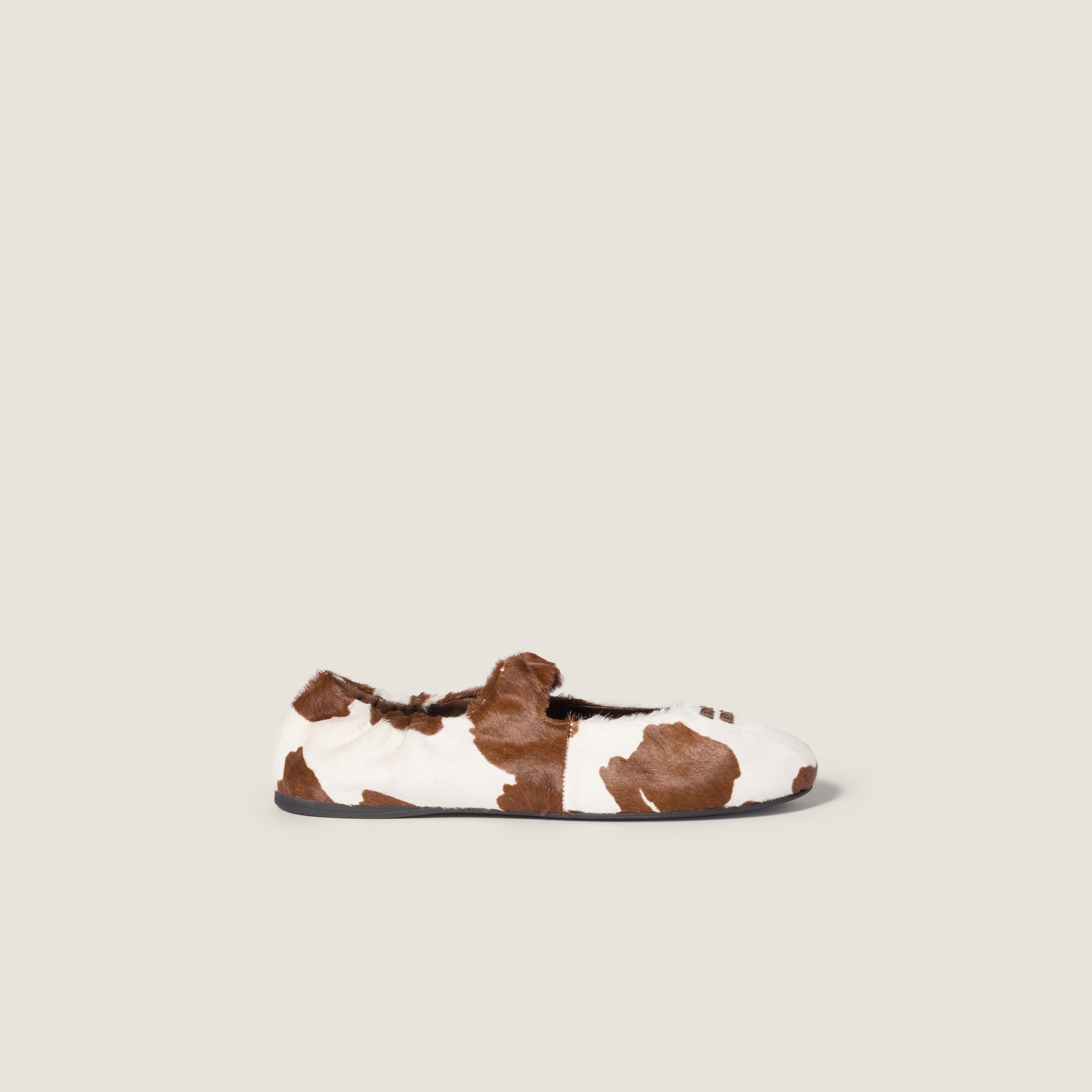 Ruches Printed Leather Ballerinas