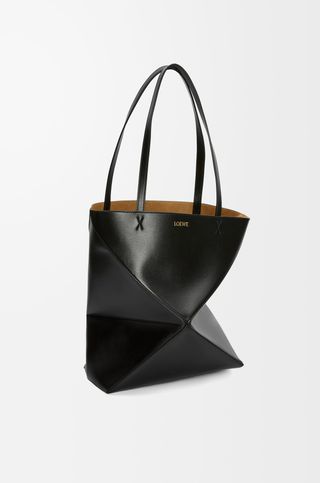 Medium Puzzle Fold Tote in Shiny Calfskin