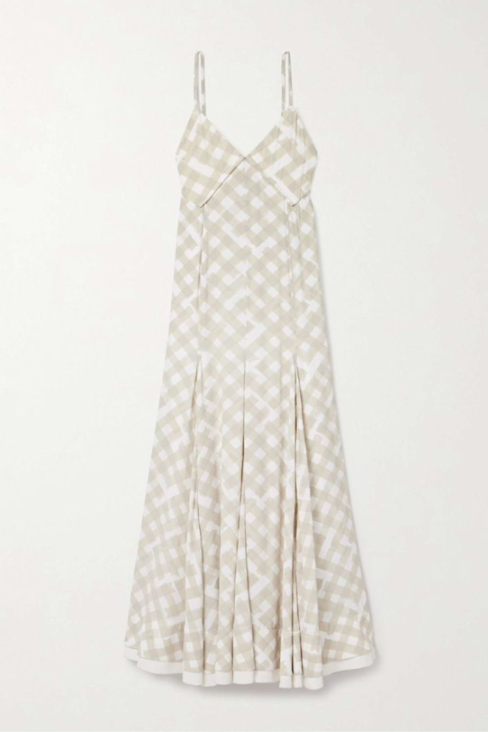 PROENZA SCHOULER, June Pleated Checked Crepe De Chine Maxi Dress