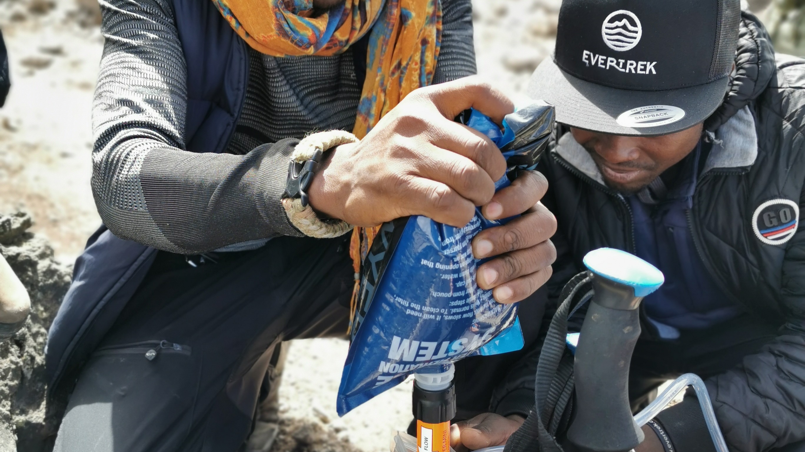 EverTrek guides filtering water