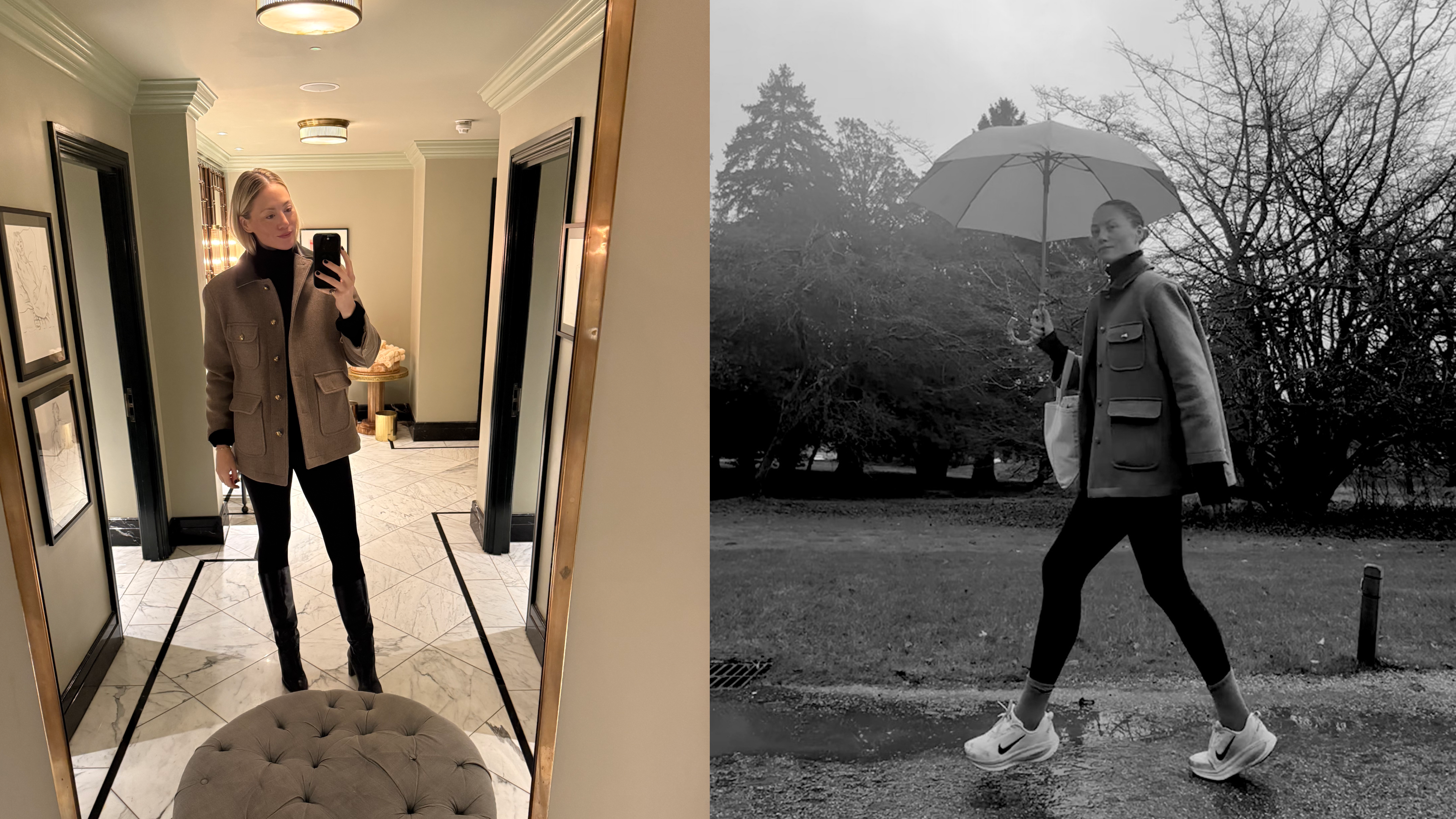 Brooke Ely Danielson wearing a turtleneck in two different photos