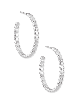 Kendra Scott Davis Small Hoop Earrings in Sterling Silver (Were $120) 