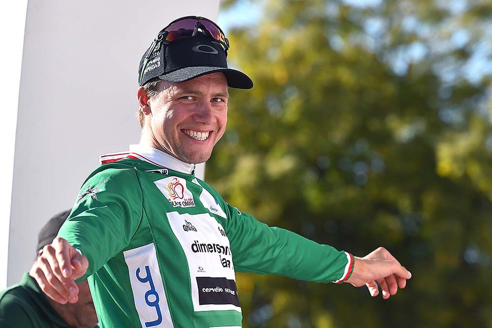 Edvald Boasson Hagen (Dimension Data) was all smiles on the podium