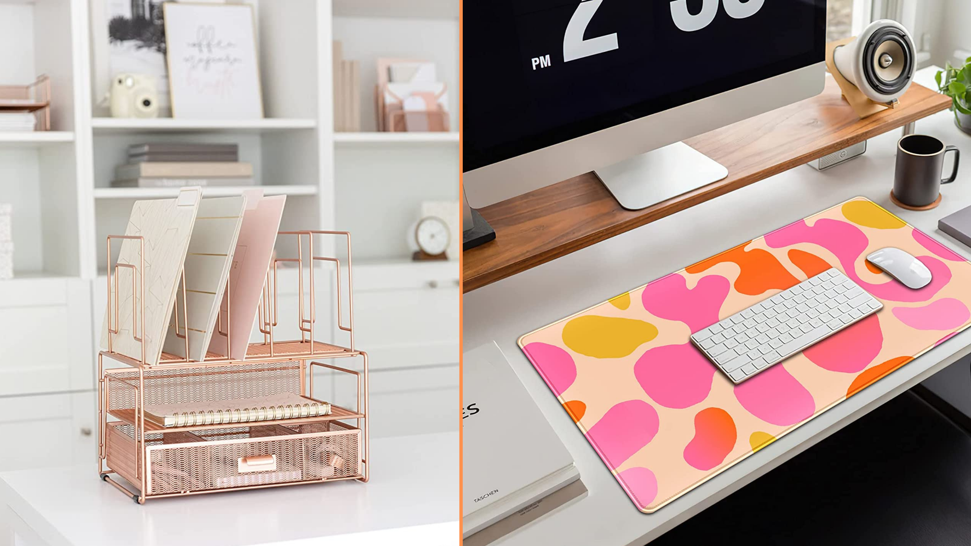  BLU MONACO 5 Piece Office Supplies Pink Desk