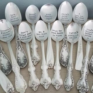 custom silver plate metal spoons