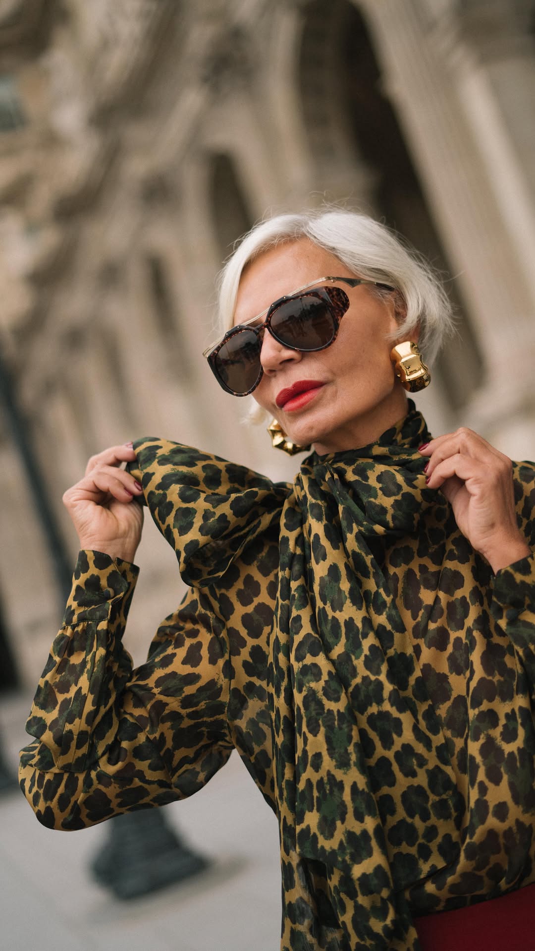 An image of influencer @greceghanem wearing one of the best tinted moisturisers for mature skin.