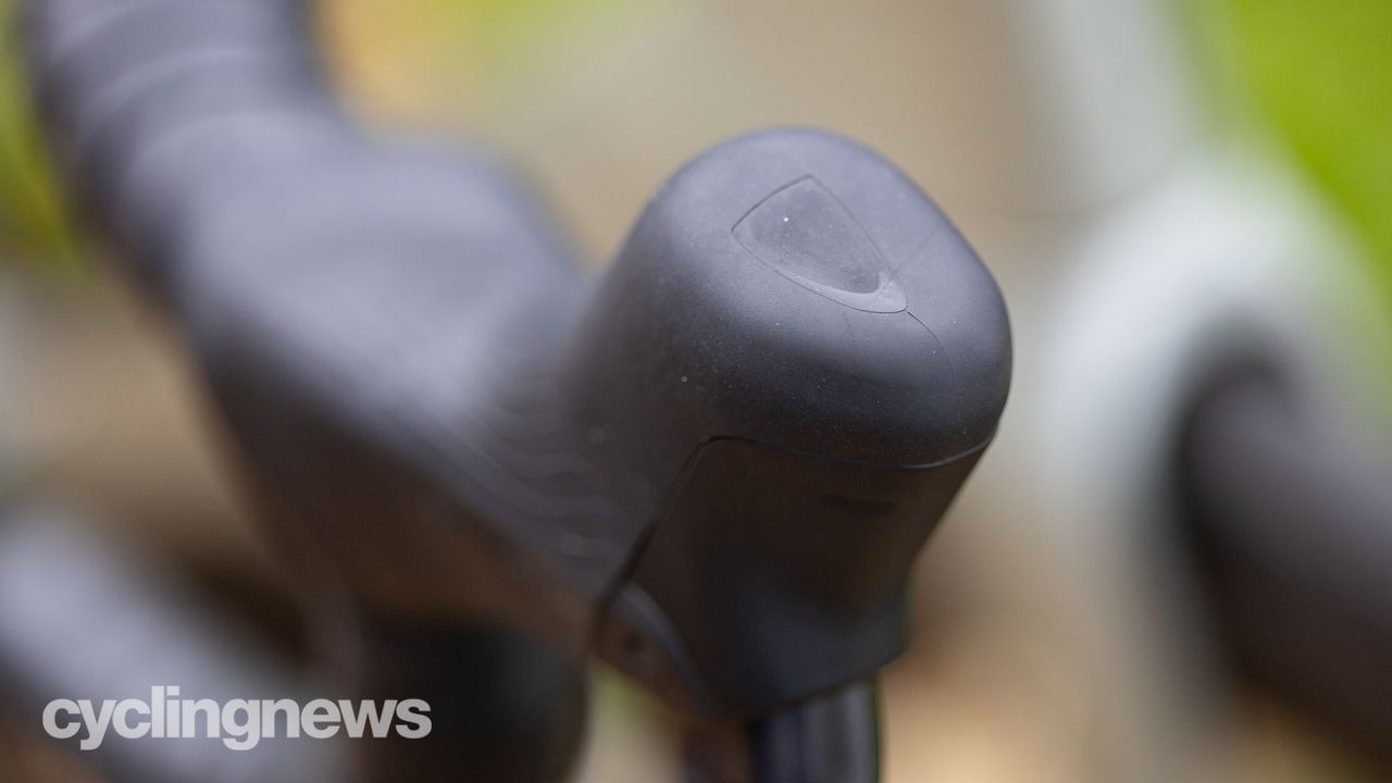 Shimano Ultegra R8100 groupset detail of upper hoods function button