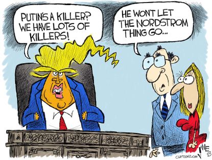 Political Cartoon U.S. Donald Trump Putin killers Nordstrom Ivanka Trump