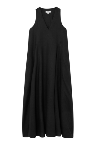 Voluminous V-Neck Maxi Dress