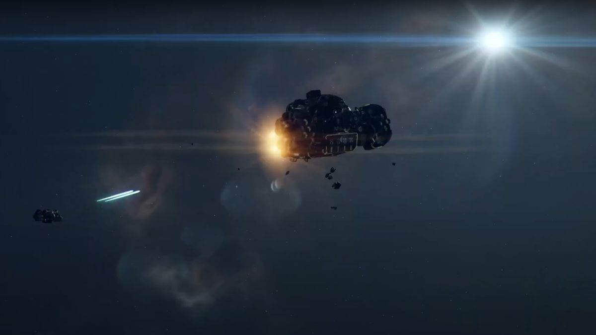 來自Starfield的屏幕顯示一個空間鏡頭,右上角有一個明亮的星星。
