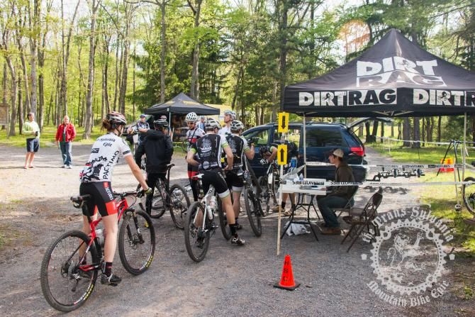 Riders sign in before the start of stage 2 at the Trans-Sylvania Epic