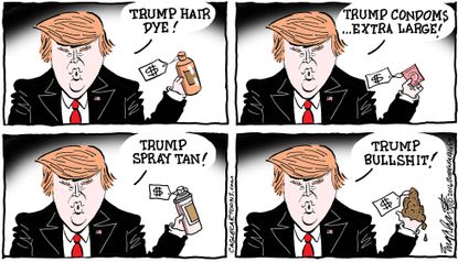 Political Cartoon U.S. Trump Business 2016