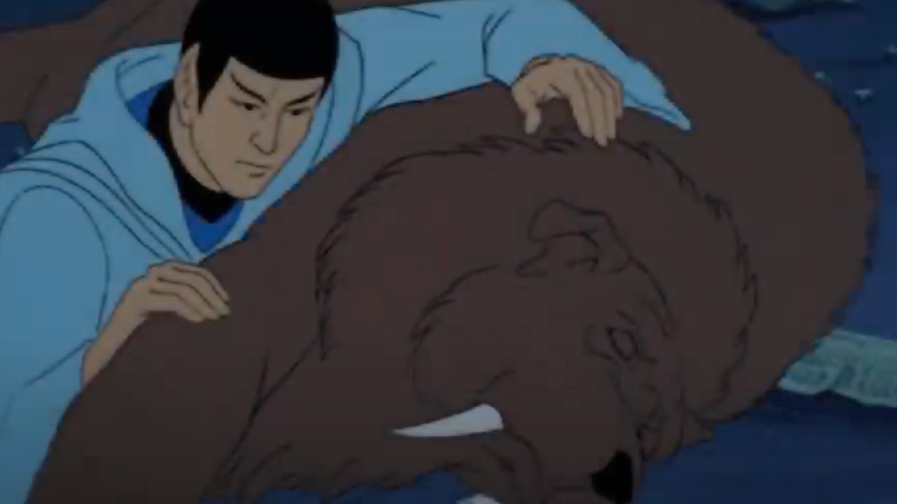Spock tending to his injured Sehlat