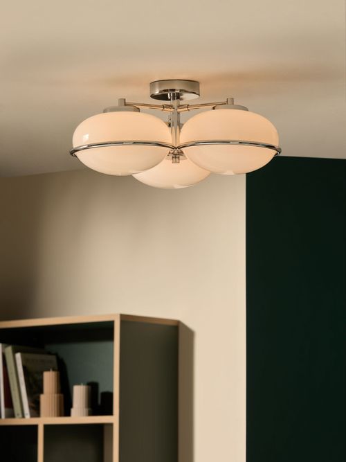 Made.com Chrome 3 Light Flush Piper Light