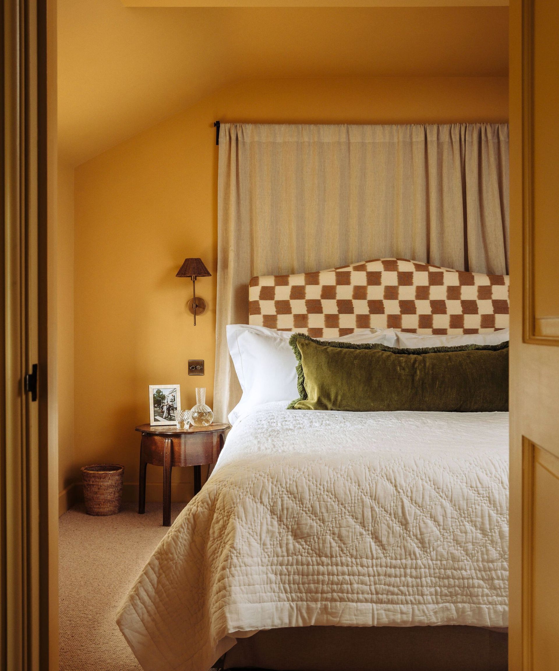 Moss velvet lumbar cushion from Rebecca Udall