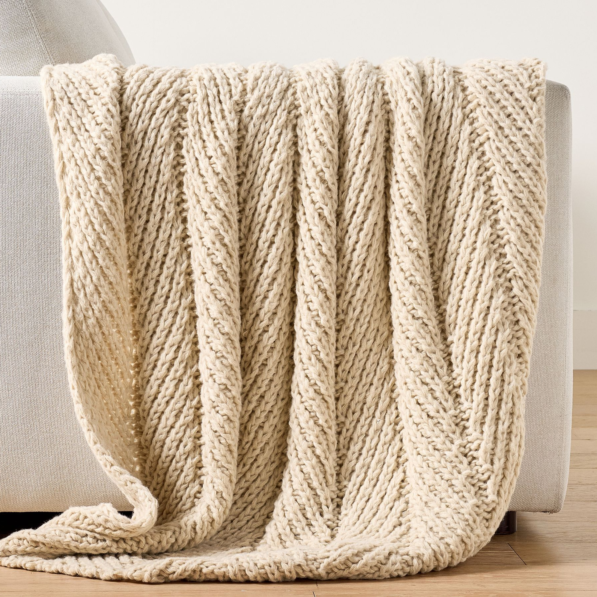 a woven throw blanket
