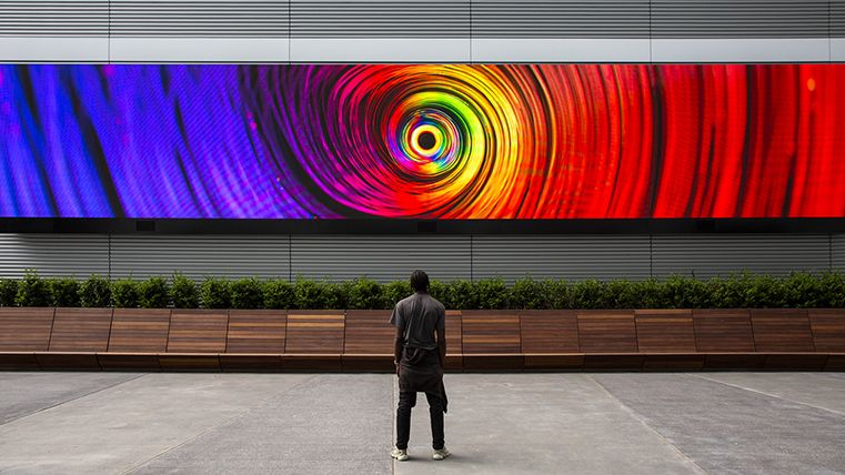 Second Story&#039;s CODA project creates an exciting outdoor space with a huge video wall.