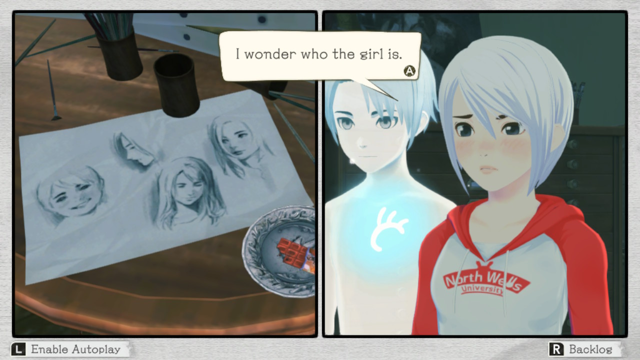 A screenshot showing Ashley and D from Another Code.