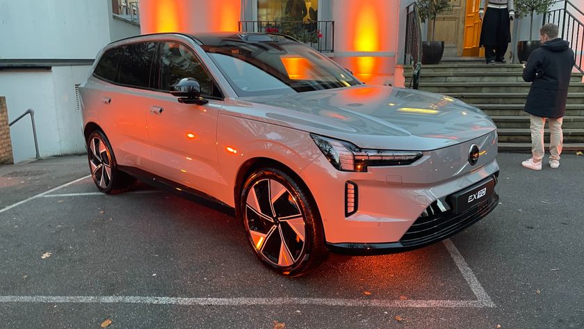 Volvo EX90 parked outside Abbey Road Studios