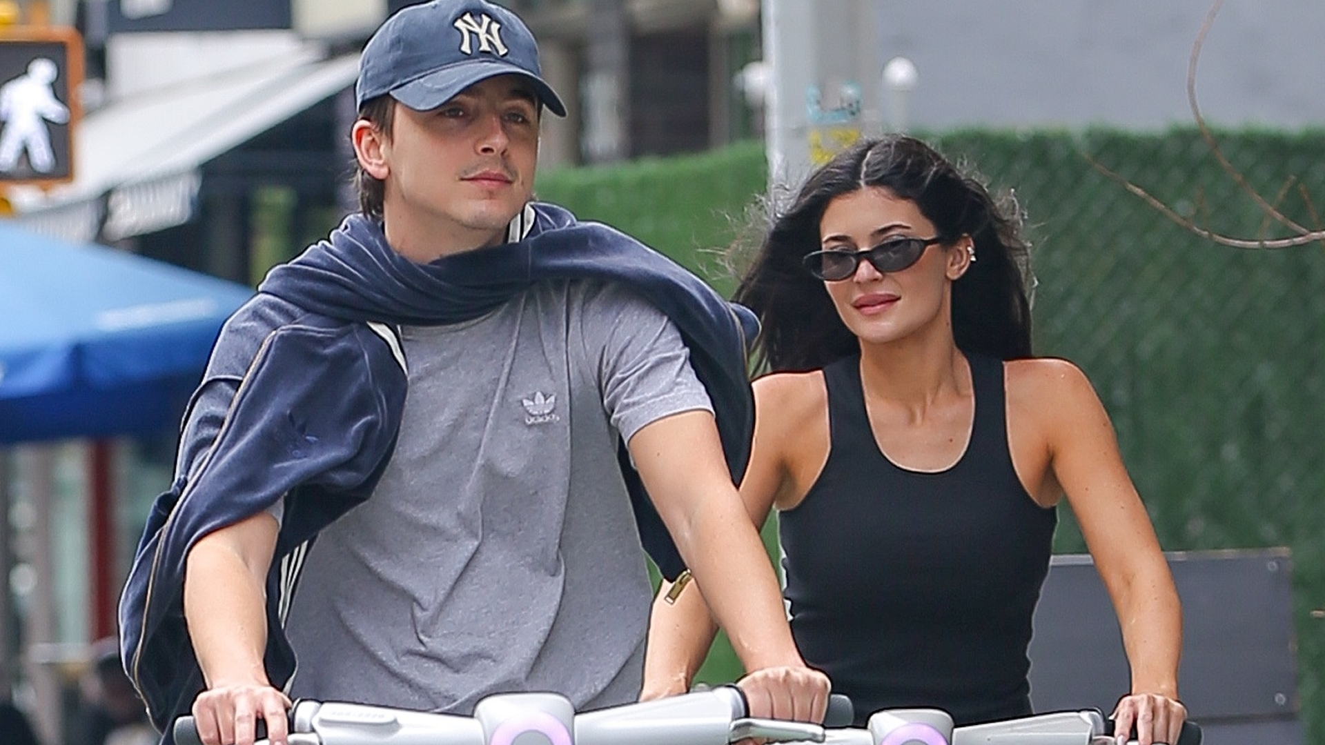 Kylie Jenner wore Margiela Tabi Flats while riding a Citi Bike in NYC with Timoth&eacute;e Chalamet
