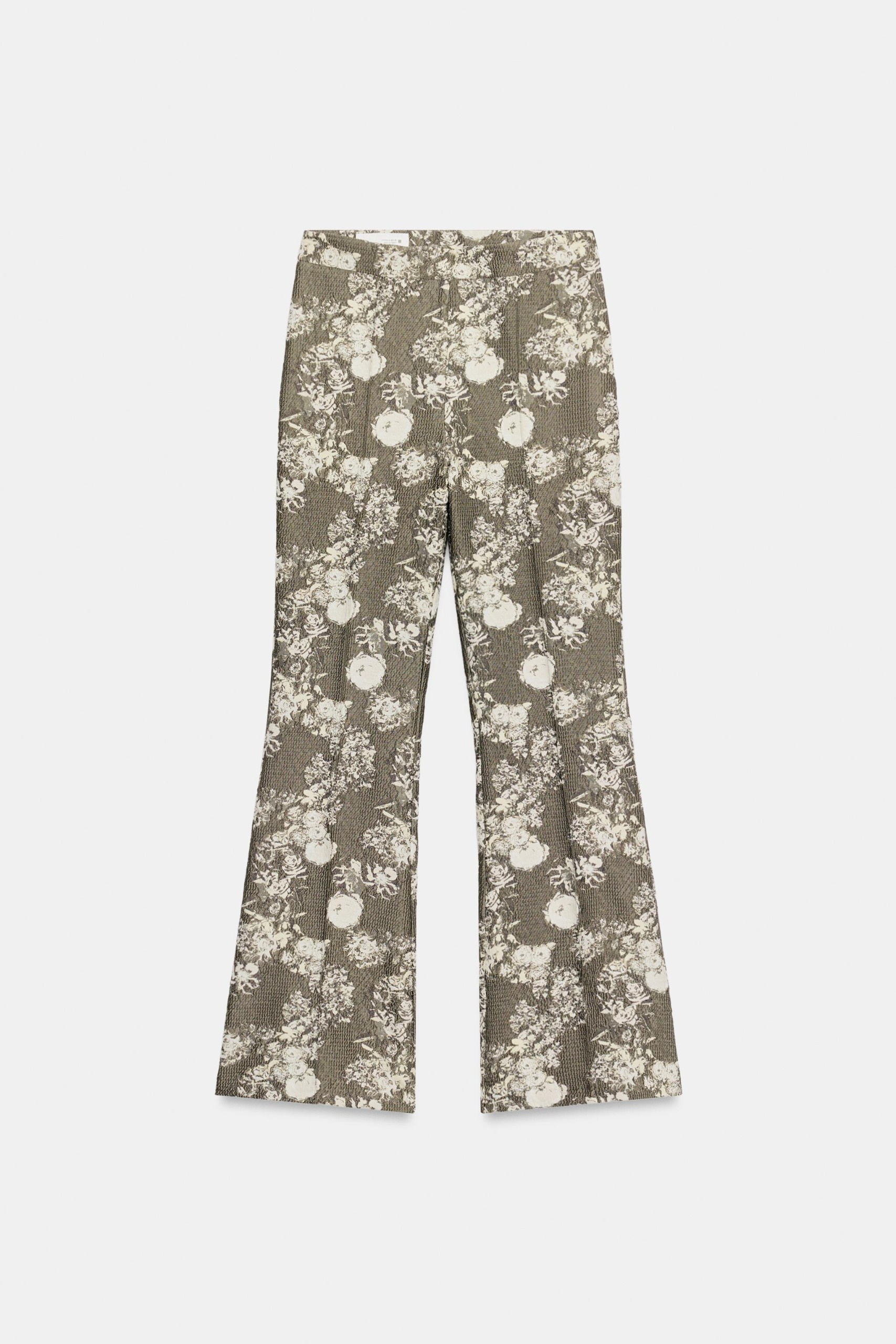 Jacquard Flare Pants - Taupe Gray - Xs