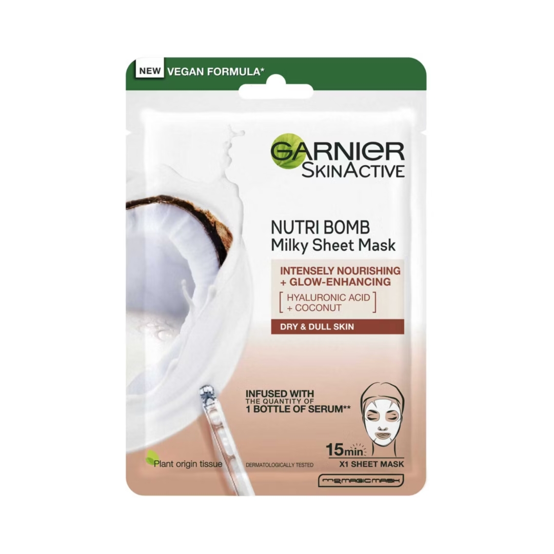 Garnier Nutri Bomb Milky Sheet Mask Coconut and Hyaluronic Acid\