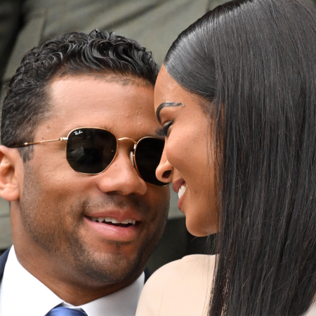 Russell Wilson and Ciara smile at each other