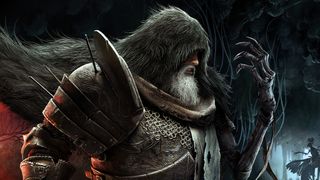 Lords of the Fallen; unreal engine 5 tech demo, a knight looks at a claw hand