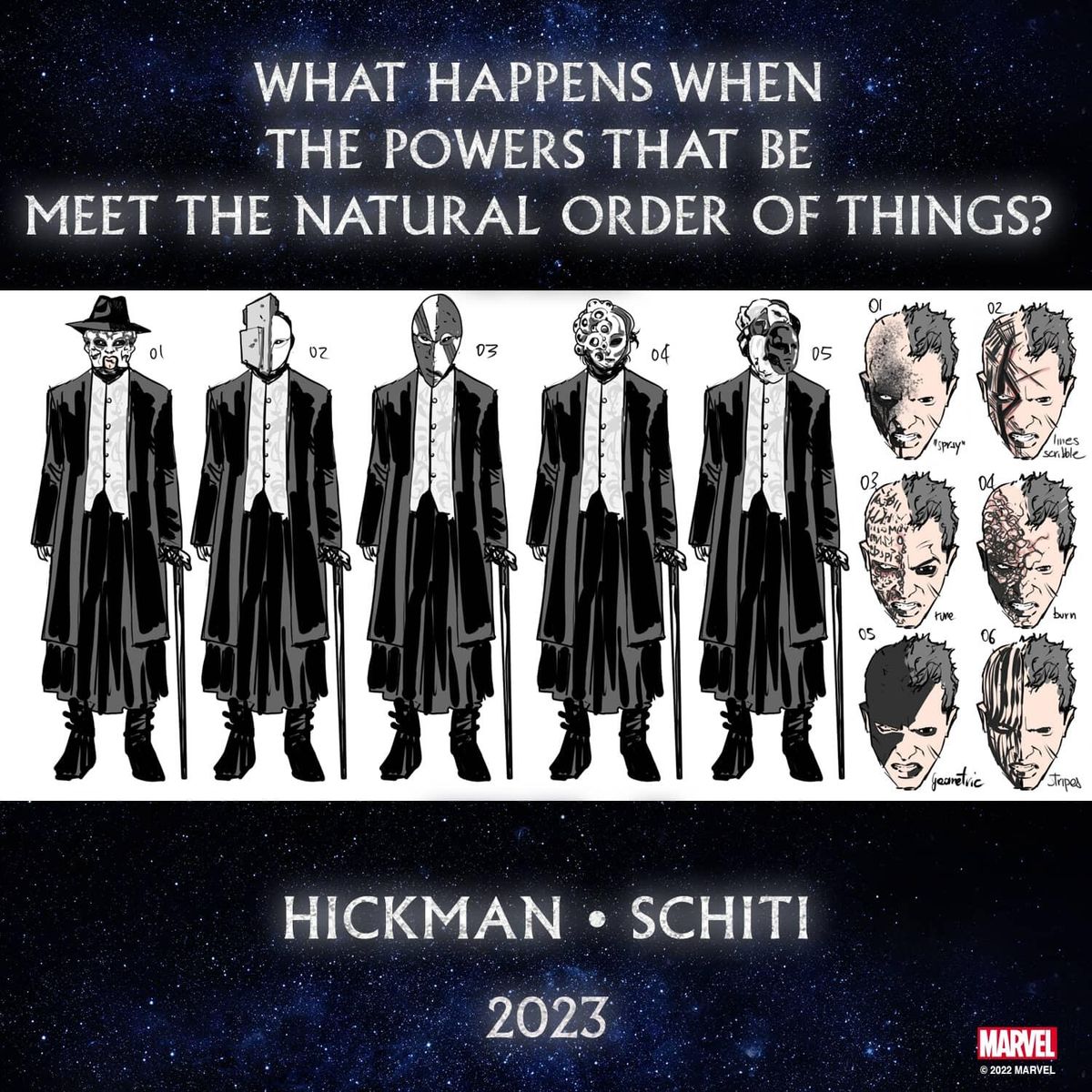 Valerio Schiti mystery character designs