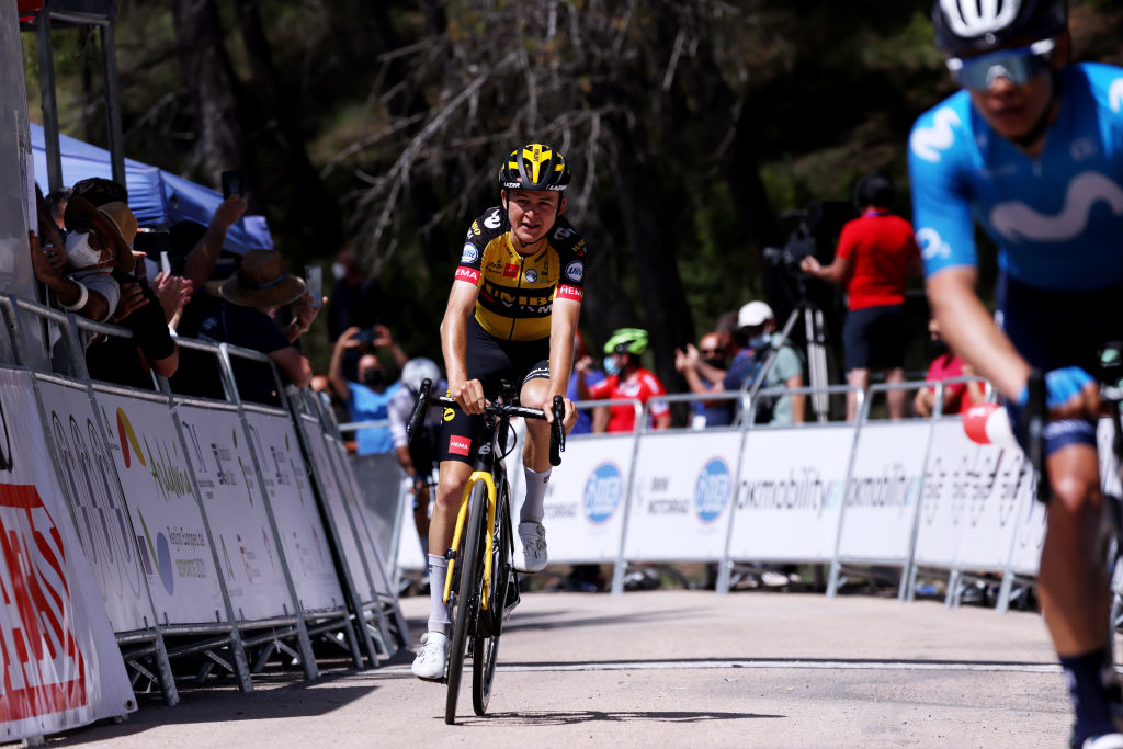 VILLARRODRIGO SPAIN MAY 20 Antwan Tolhoek of Netherlands and Team Jumbo Visma 2nd place at arrival during the 67th Vuelta A Andalucia Ruta Del Sol 2021 Stage 3 a 17510km stage from Beas De Segura to Villarrodrigo 1151m VCANDALUCIA on May 20 2021 in Villarrodrigo Spain Photo by Gonzalo Arroyo MorenoGetty Images