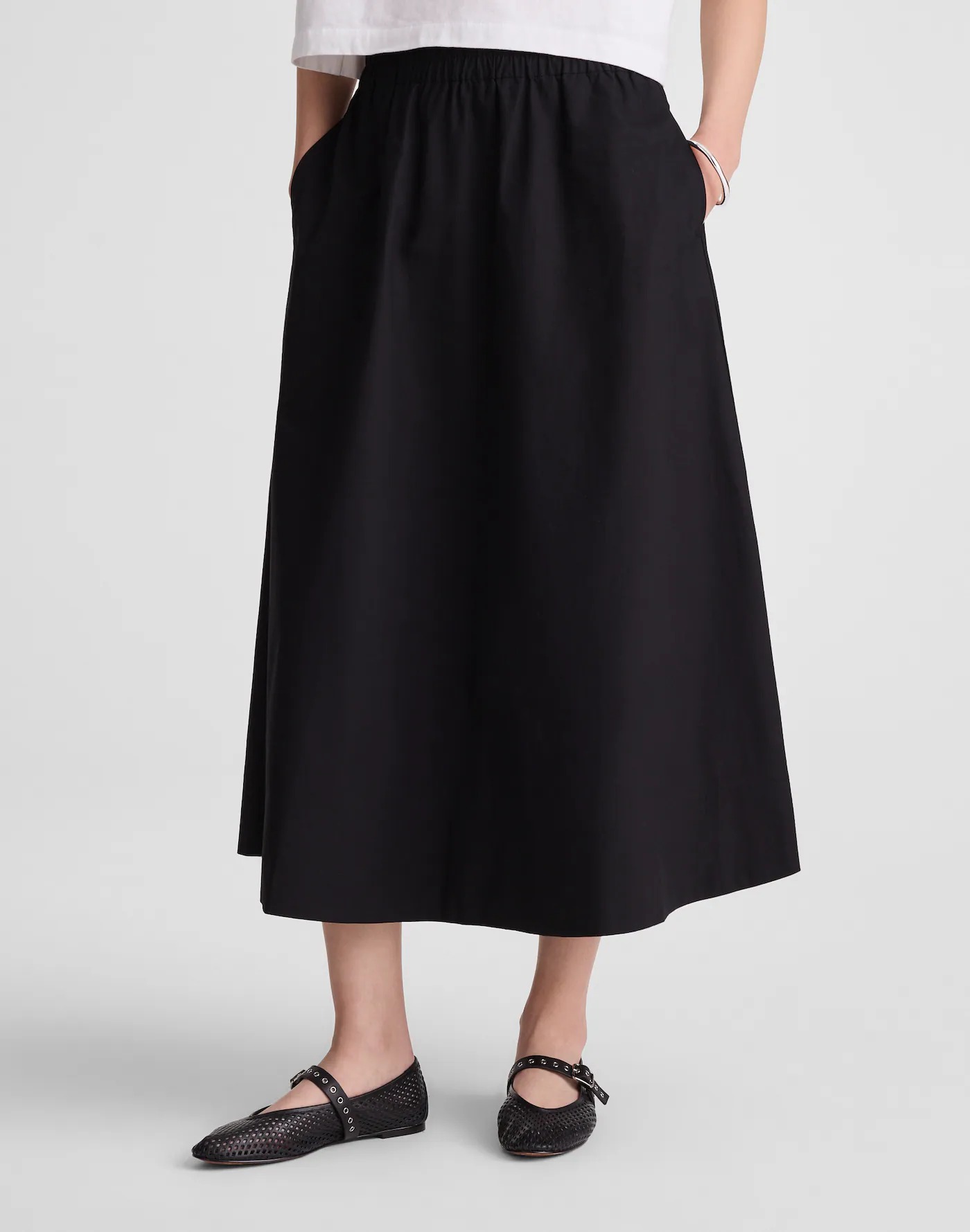 Madewell, A-Line Midi Skirt in Poplin