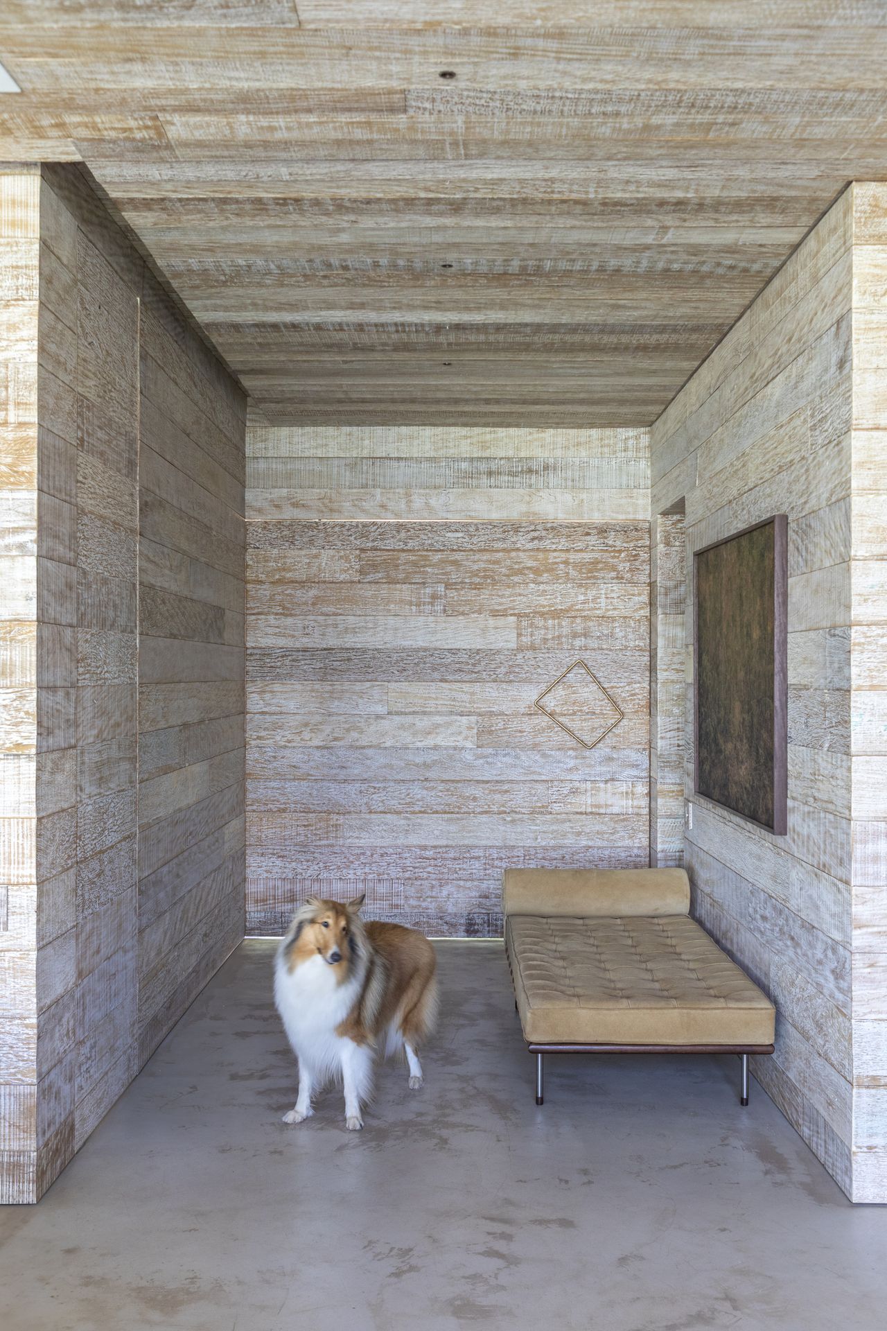 Details of the timber-clad interior