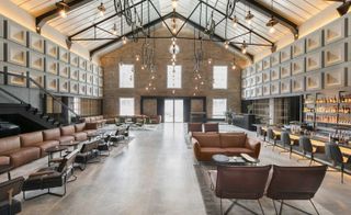 Seating area and bar of The Warehouse Hotel