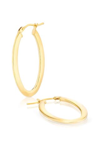 H Samuel, 9ct Yellow Gold Oval Hoop Earrings
