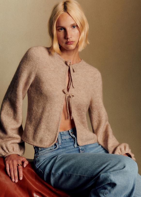 Marie Cardigan - Light Beige - Merino Wool - S&amp;eacute;zane