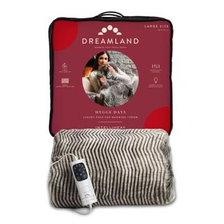 Dreamland Deluxe Zebra Faux Fur Electric Heated Throw